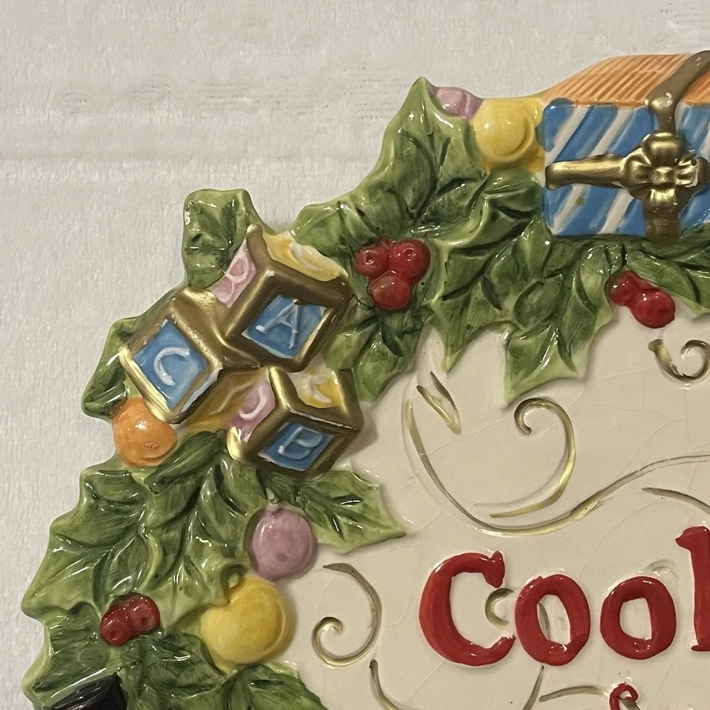 Kaldun & Bogle Cookies For Santa Christmas Plate Dish Hand Painted Vintage
